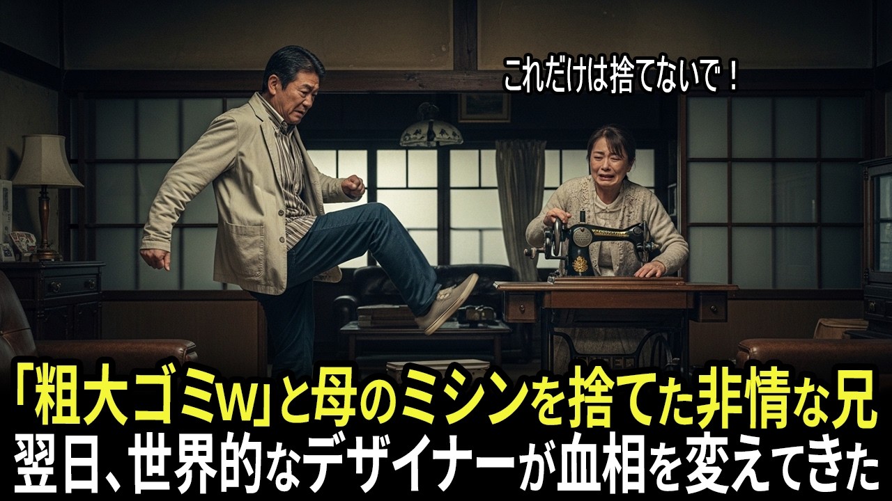 「粗大ゴミｗ」と母のミシンを捨てた非情な兄、翌日、世界的なデザイナーが血相を変えてきた──