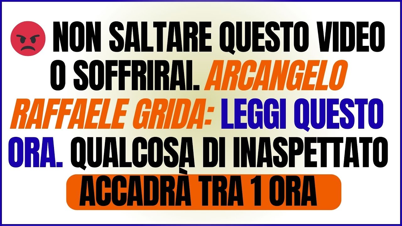 😡 NON SALTARE QUESTO VIDEO O SOFFRIRAI. ARCANGELO RAFFAELE GRIDA: LEGGI QUESTO ORA. QUALCOSA DI INAS