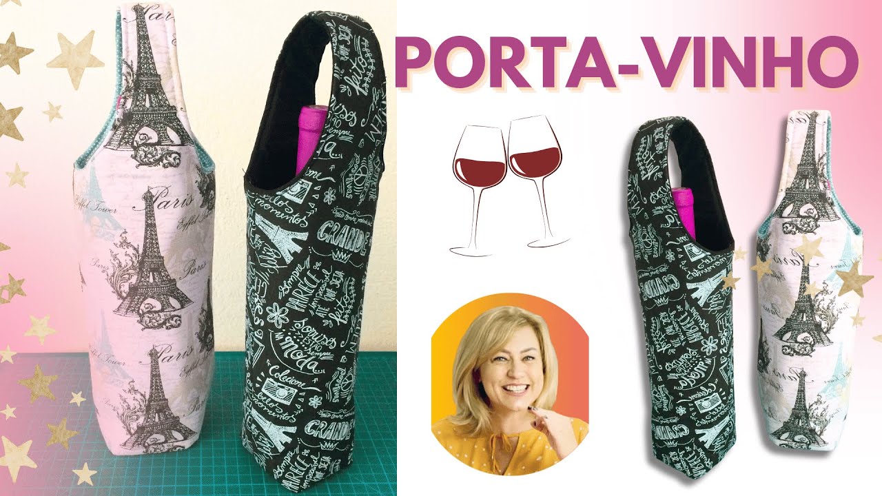 Porta Vinho de Tecido Passo a Passo Costura Fácil Tutorial da DRICA BONEQUEIRA