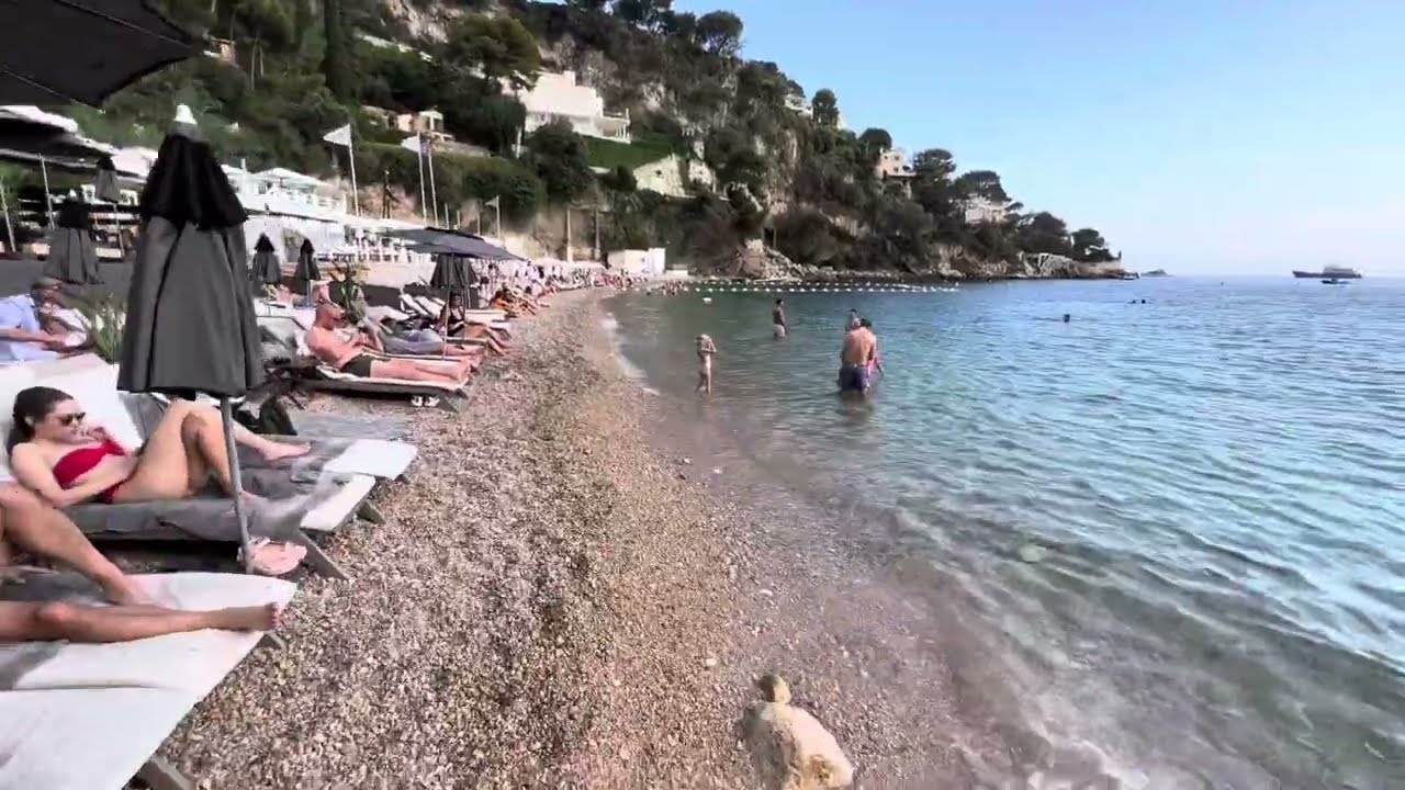 #France 🇫🇷 #Côte d'Azur Cap-d'Ail | Plage de la Mala 🏖️ | promenade sur la plage 🏖️