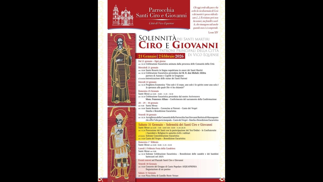 Festività di San Ciro e Giovanni , Patroni di Vico Equense  31/01/2026