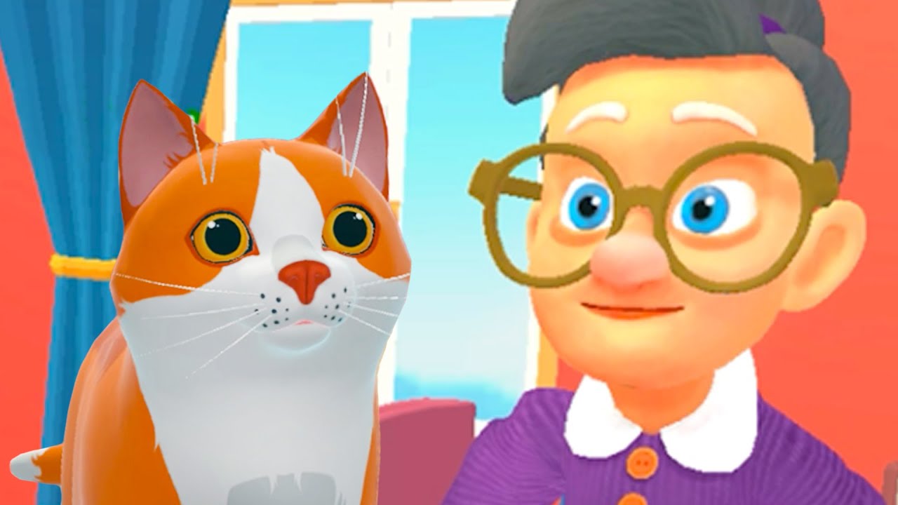 Кот и Бабка Симулятор #1 Cat vs Gran Prank Game с Кидом на пурумчата