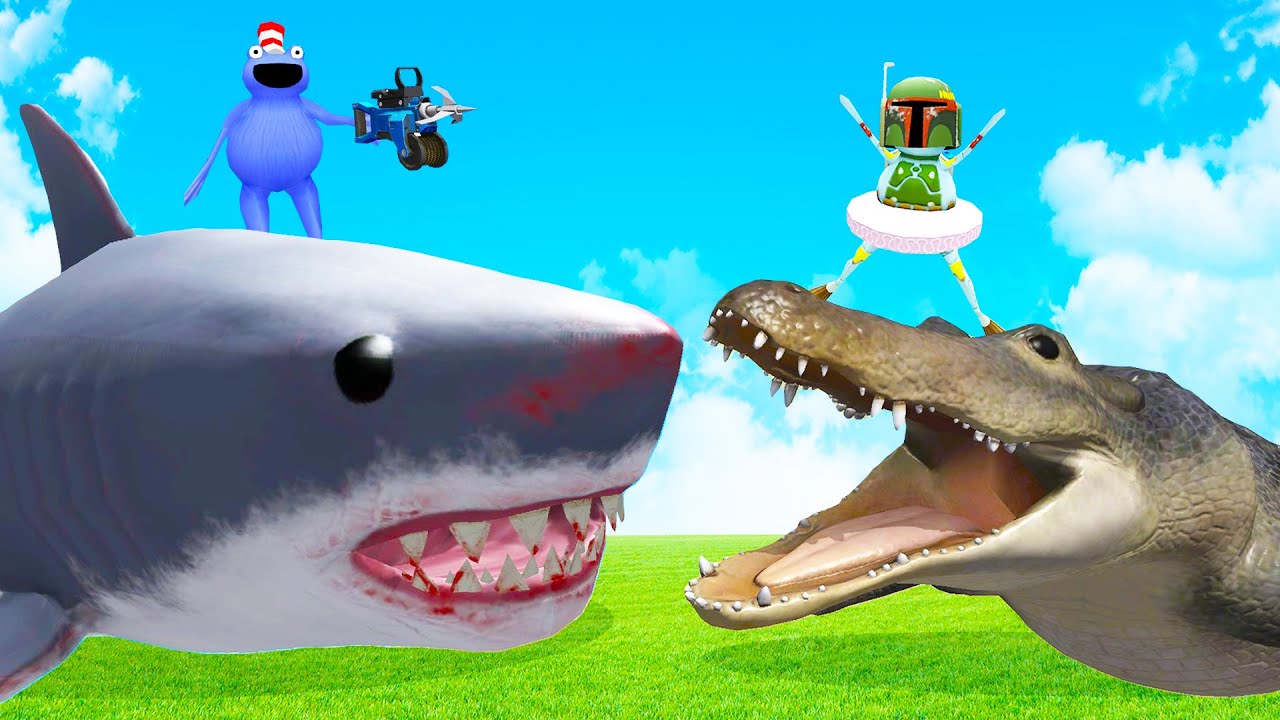 We Battled the Megalodon and the Giant Alligator in Amazing Frog Multiplayer!