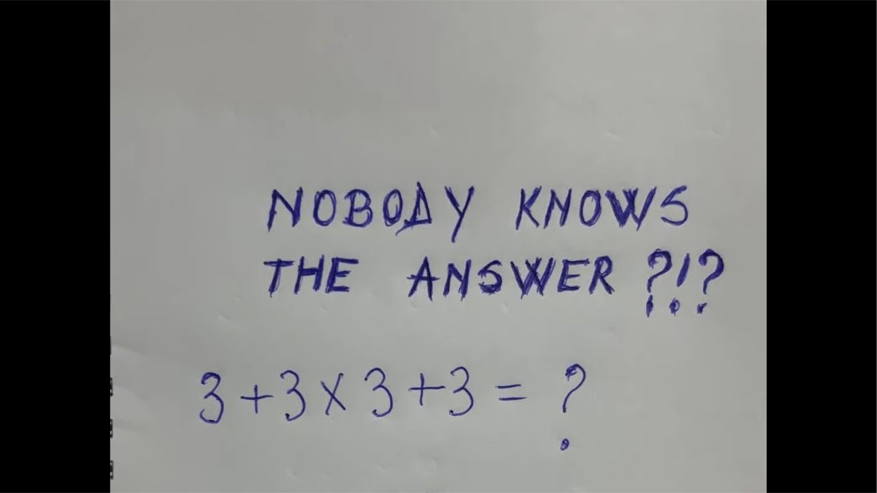 Nobody knows the answer!
