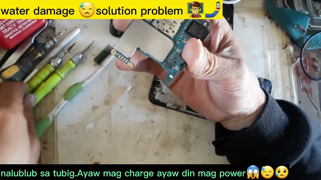Water damage 😓🤳NABASA NG TUBIG Ayaw mag charge at mag power😥Solution Problem👨‍🏫🤳
