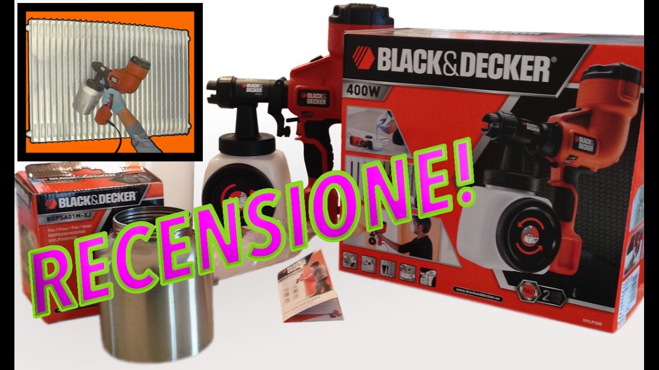 Recensione pistola a spruzzo elettrica per verniciatura Black & Decker HVLP 200