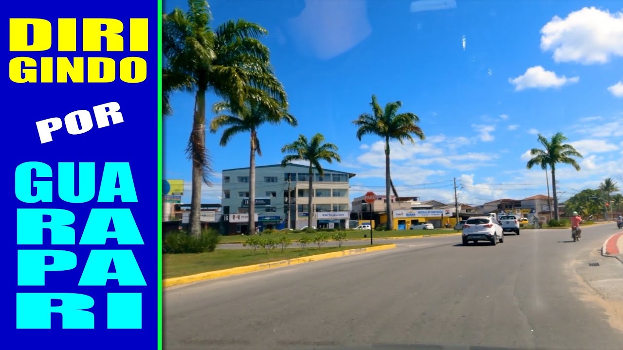 Dirigindo por Guarapari dia ensolarado.