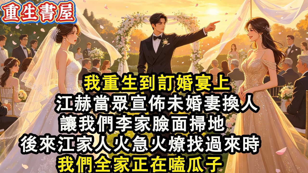【重生爽文】我重生到訂婚宴上江赫當眾宣佈未婚妻換人讓我們李家臉面掃地後來江家人火急火燎找過來時 我們全家正在嗑瓜子#小說 #重生 #爽文#動漫 #故事 #動畫