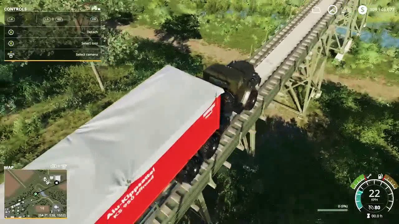 Crazy bridge stunt in fs19
