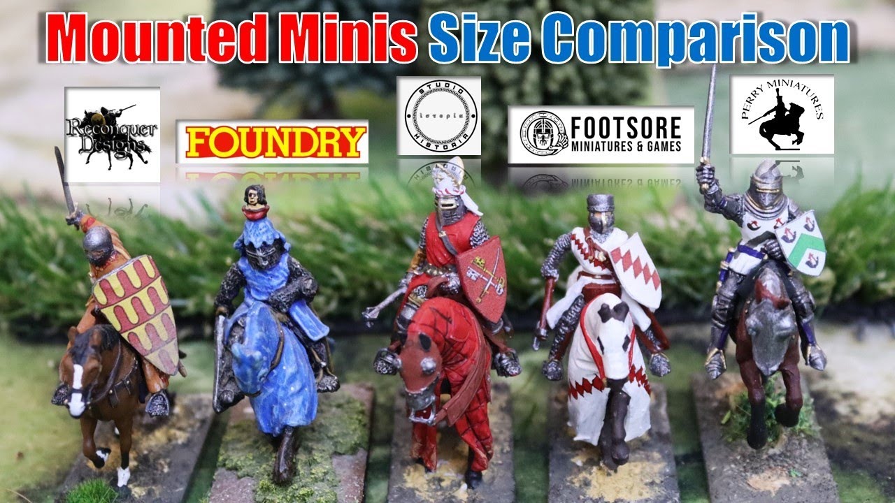 Comparison: FIVE Miniature (Mounted) Manufacturers Sizes