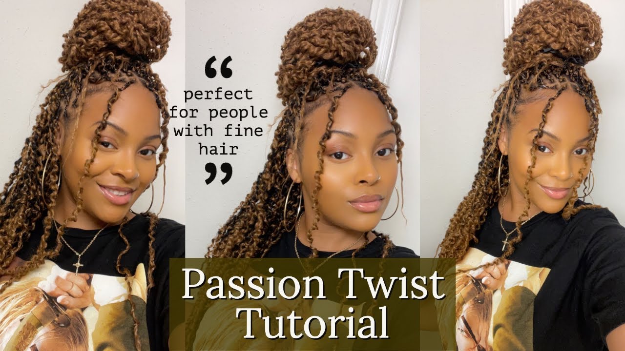 Урок по созданию прически Mini Passion Twist | Лучший пробор для тонких волос | Стратегии и совет...