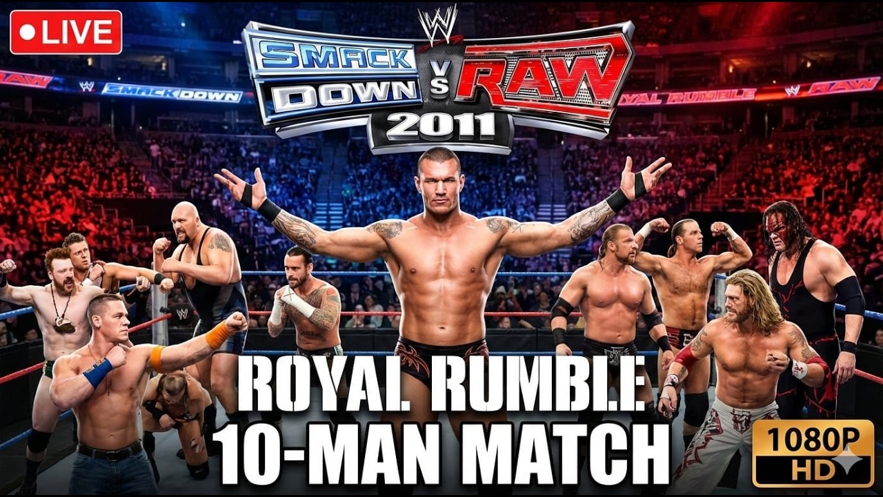 WWE SmackDown vs RAW 2011 – 10 Man Royal Rumble Match Gameplay