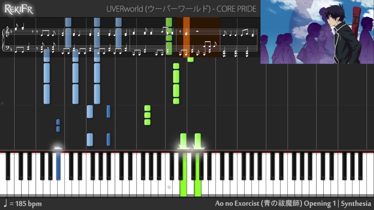 【TV】Ao no Exorcist Opening 1 - CORE PRIDE (Piano)