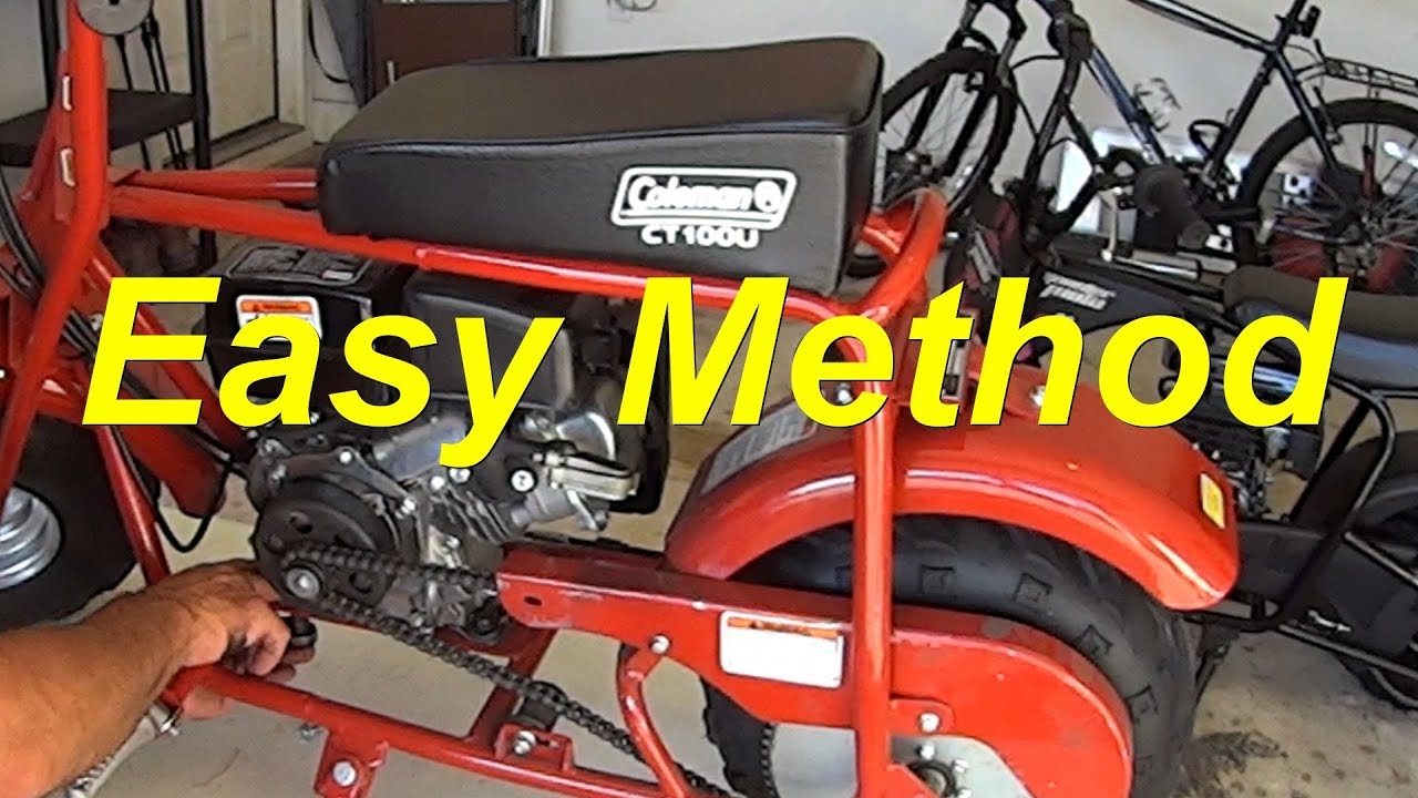 How To Tighten - Adjust Chain Coleman CT100U Off Road Gas Mini Bike & MM-B80 Demo