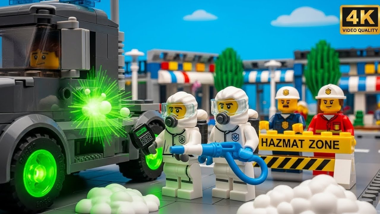 Decontaminating a Radioactive Truck in LEGO City! 🚿☢️🚛