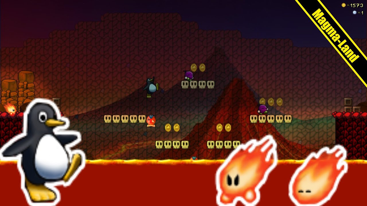 Super Tux (magma land) create by LECZ