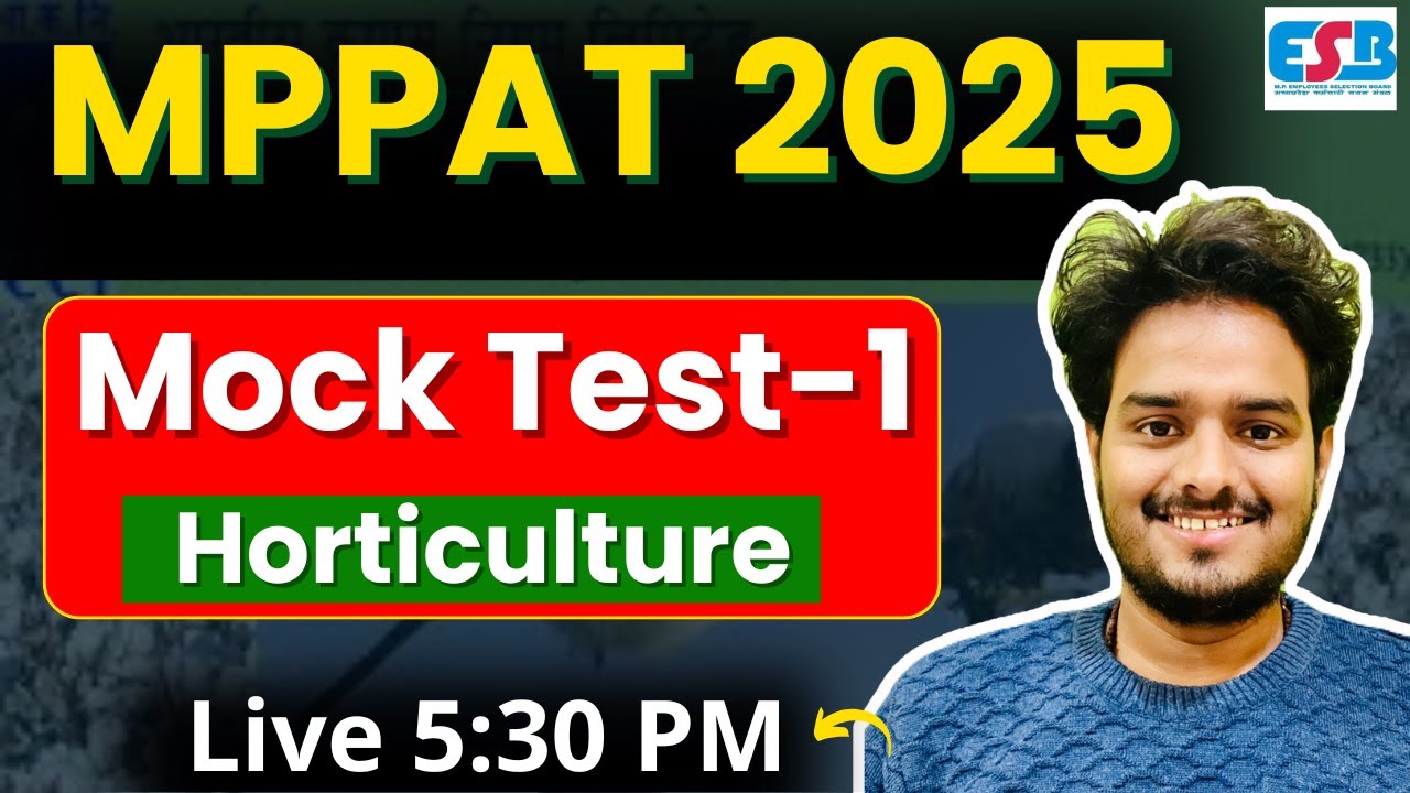 MP PAT 2025 Horticulture Question | mp pat Live Class | PCA, PCB, ABC & Ag123 MCQ | MOCK TEST - 1