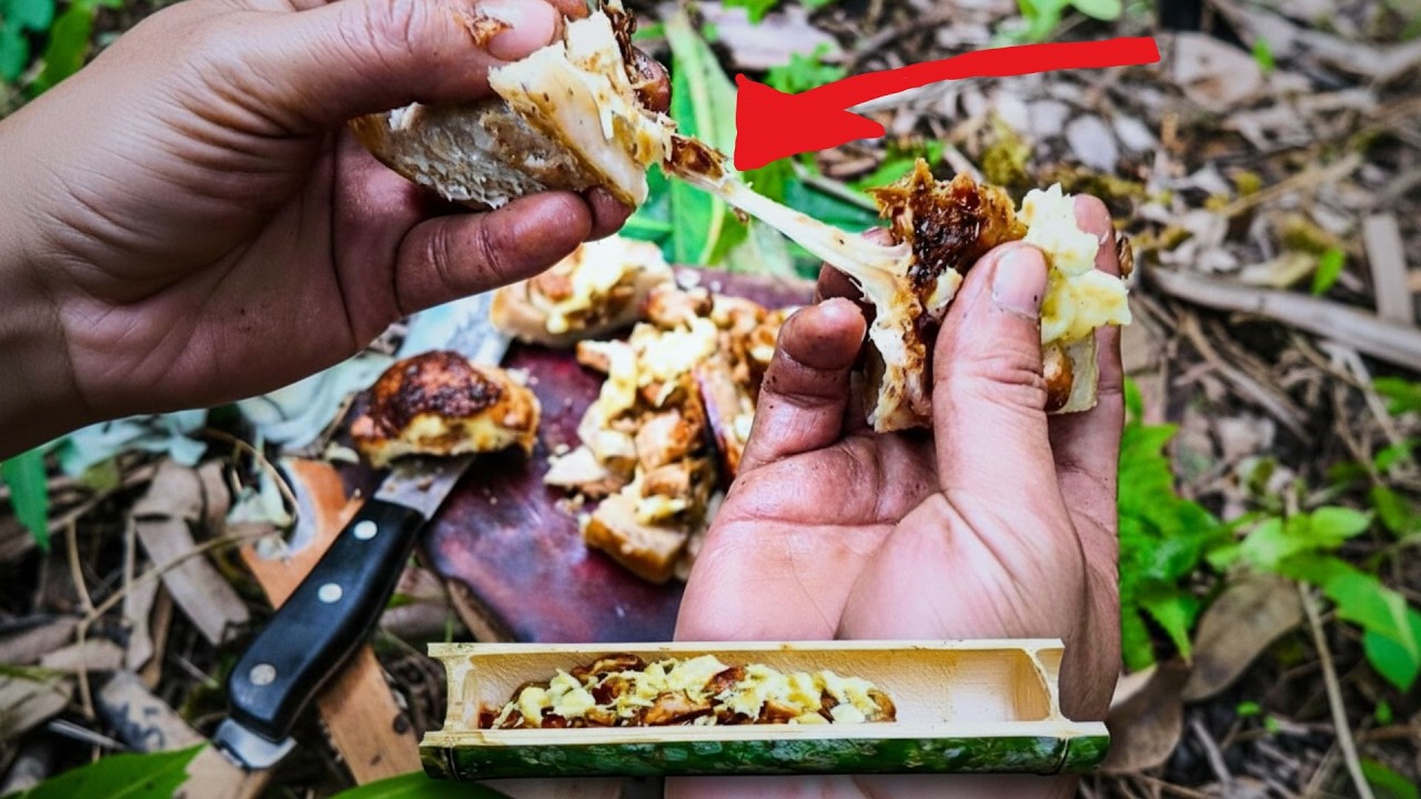 Making a Fried Chicken & Cheese Pull Sandwich from Scratch in Bamboo.