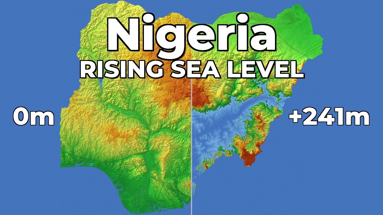 (4K) Rising Sea Level - Nigeria 🇳🇬🌴🌊 #geography #map #sealevelrise