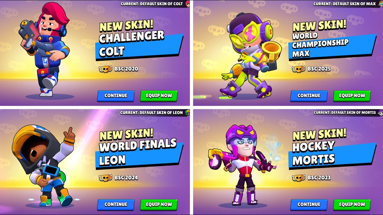 ALL 10 CHAMPIONSHIP SKINS IN BRAWL STARS | 2020-2025