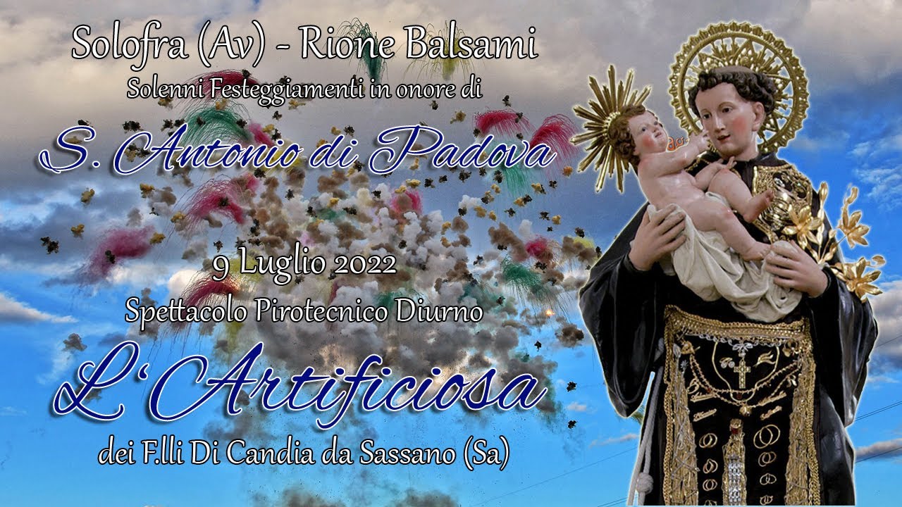 SOLOFRA (Av) - Sant'ANTONIO di Padova 2022 - L'ARTIFICIOSA dei F.lli Di Candia (Daylight Show)