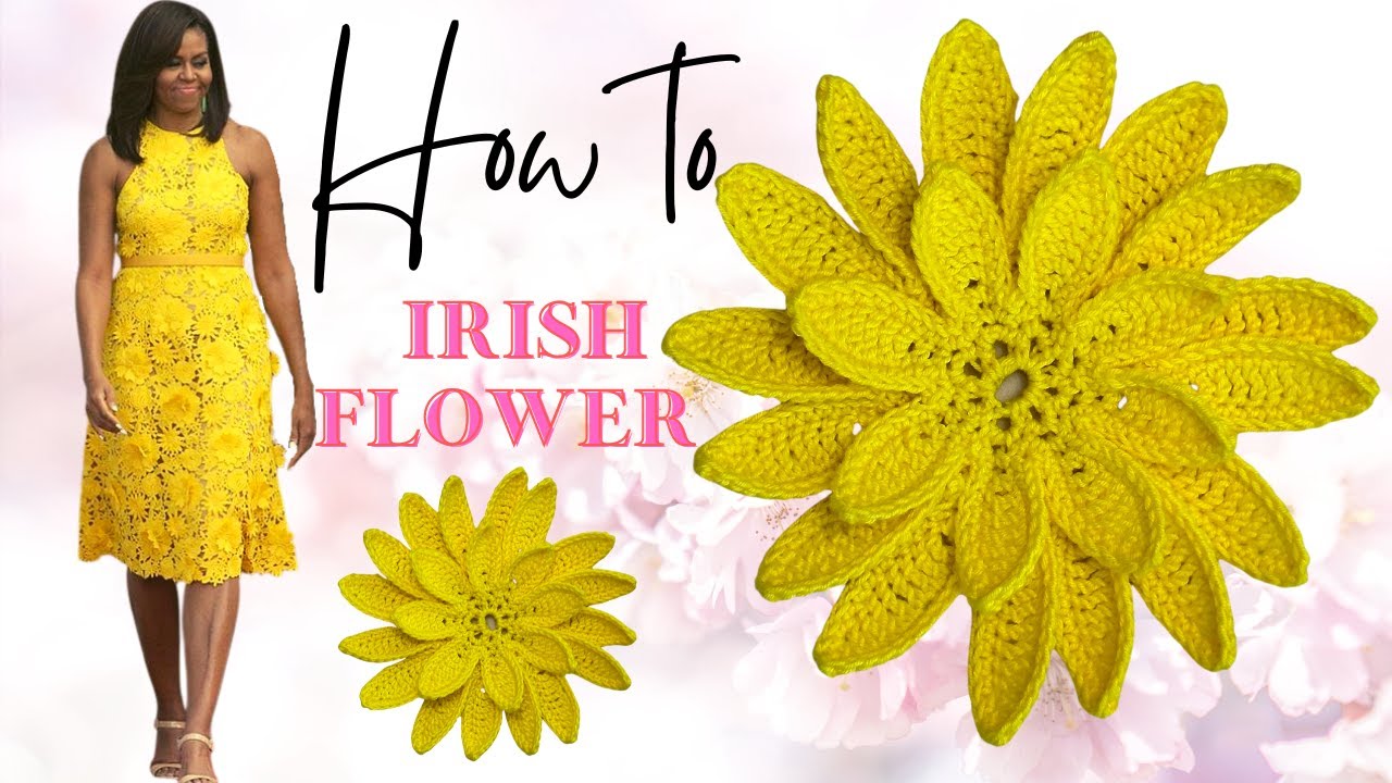 Irish flower motif lace Easy Tutorial (right hand) วิธีถักไอริชโครเชต์ (มือขวา)