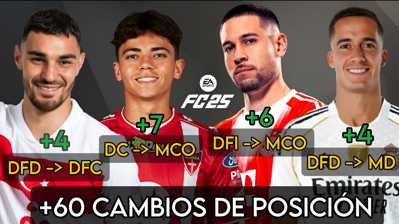 Los MEJORES cambios de posición en FC 25 | +60 jugadores 