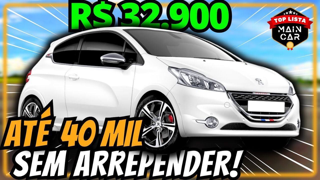5 Carros que EU COMPRARIA em 2025 por até 40 mil | SEM ARREPENDIMENTO 🔥