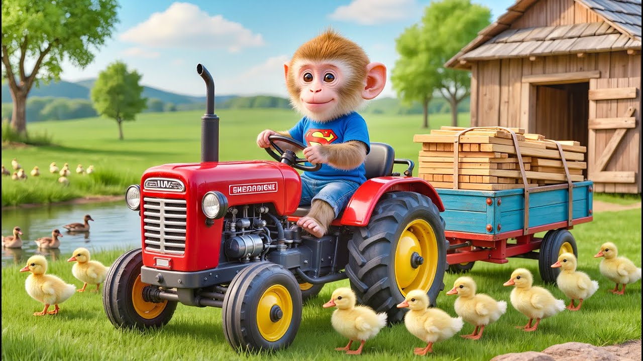 Monkey Nana Rebuilds the Duck Coop and Buys Food for the Ducks 🐒🦆🏠🌾 –NANA MONKEY LIFE