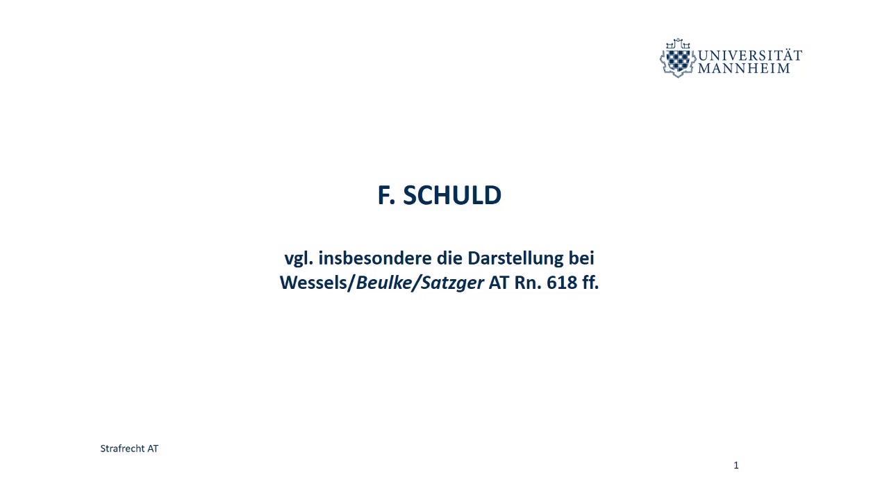 Strafrecht AT Teil 11 (Schuld)