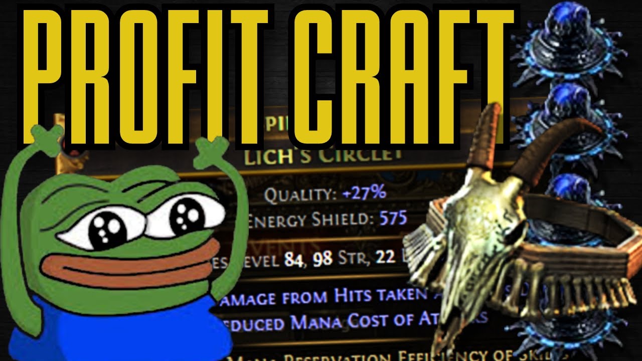 СОЗДАНИЕ КРУЖКОВ ЛИЧА ДЛЯ ТРИКСТЕРА — ПРИБЫЛЬ! — Path Of Exile 3.26