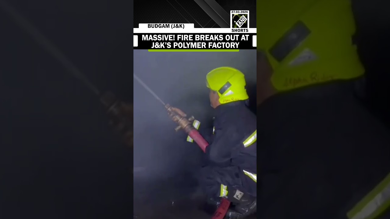 Watch! Massive fire breaks out at Budgam&rsquo;s polymer factory in J&K, brought under control