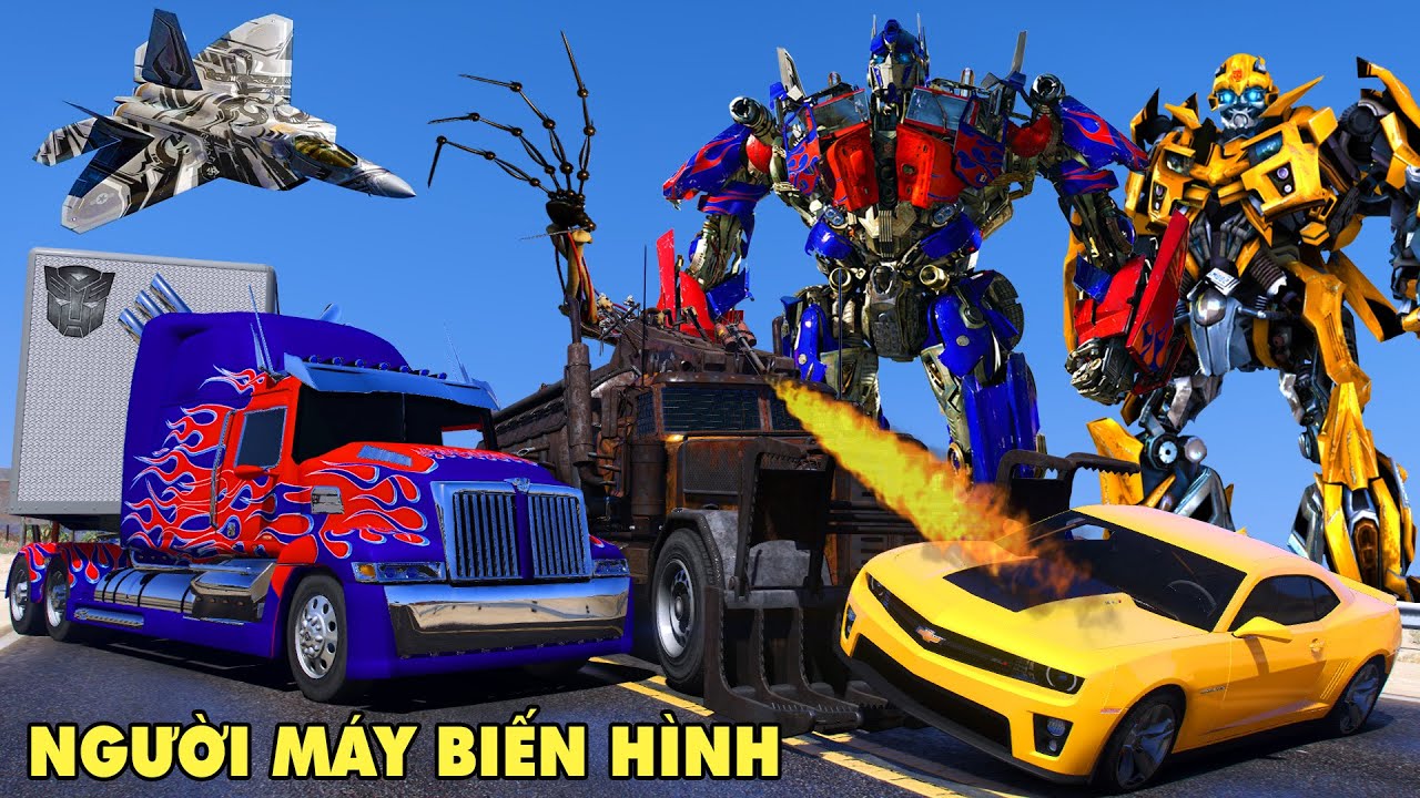 GTA 5 Người Máy OPTIMUS Biến Hình Tiêu Diệt Binh Đoàn Người Máy MEGATRON Rô Bốt Thất Bại Đi Báo Thù