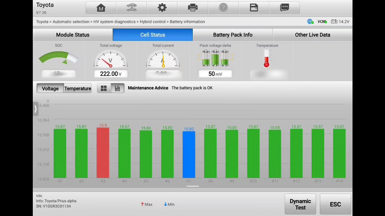 Hybrid battery capacity test by Incar Automotive NZ