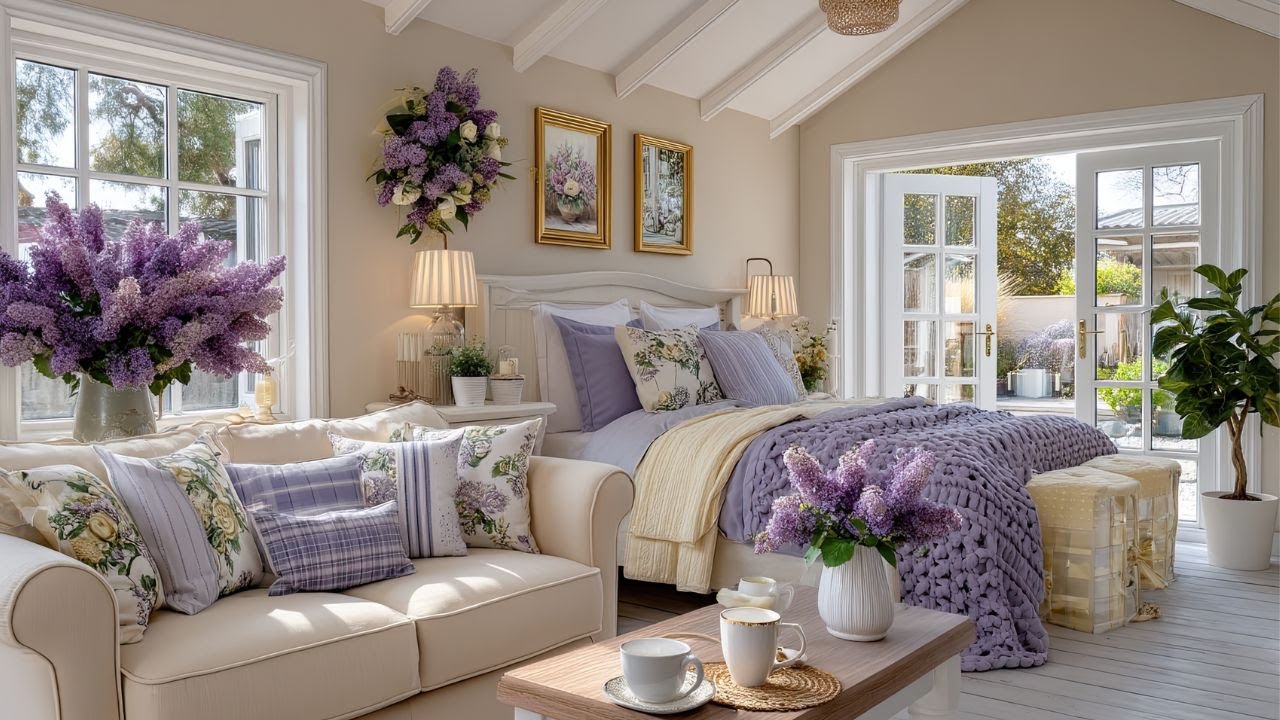 Не просто уютно! Фиолетовый коттедж – это нечто особенное и красивое | Романтичный винтажный ферм...