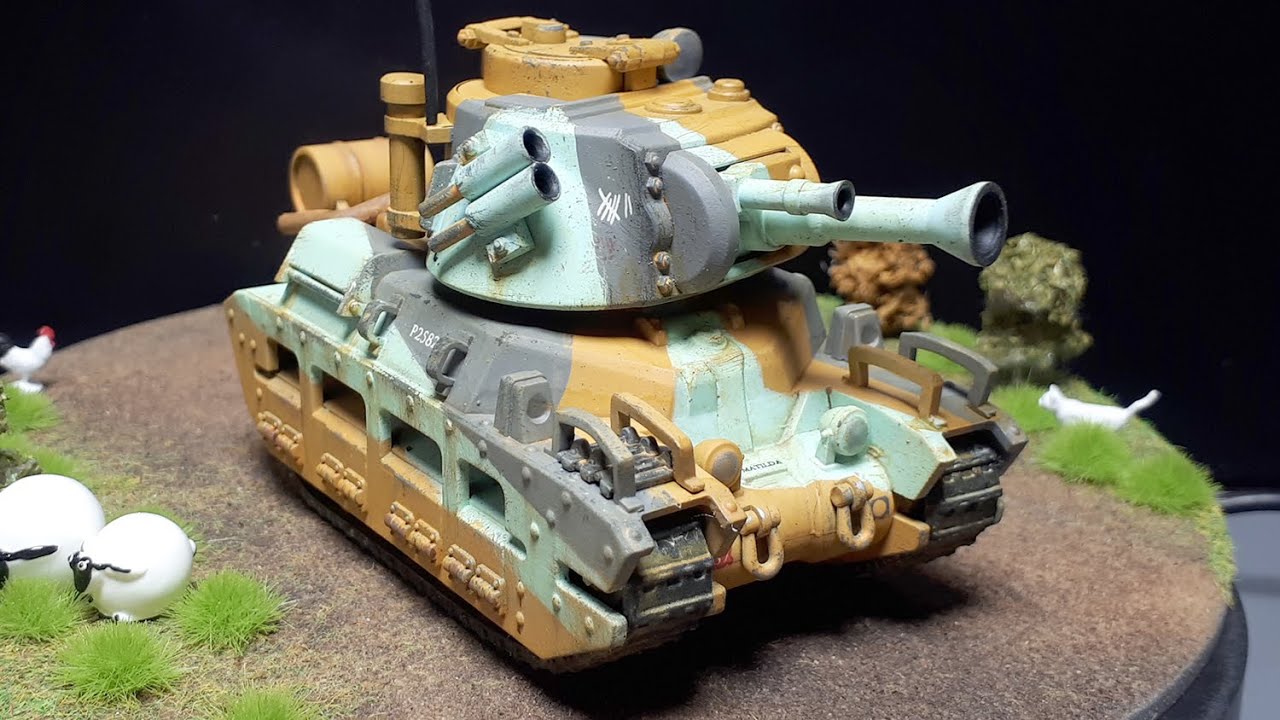 British A12 Matilda II medium tank by Meng World War Toons WWT-012 model kit build