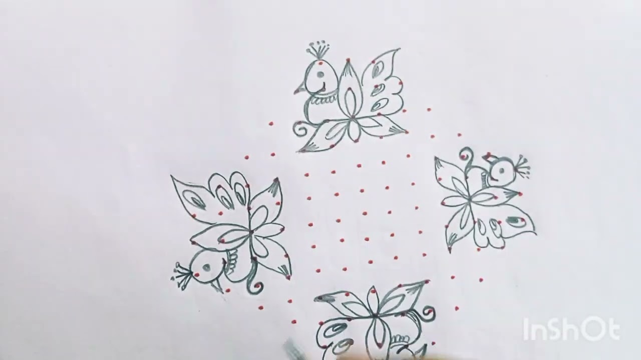 13*3*3 beautiful peacock muggulu 🦚🦚🦚🦚🦚