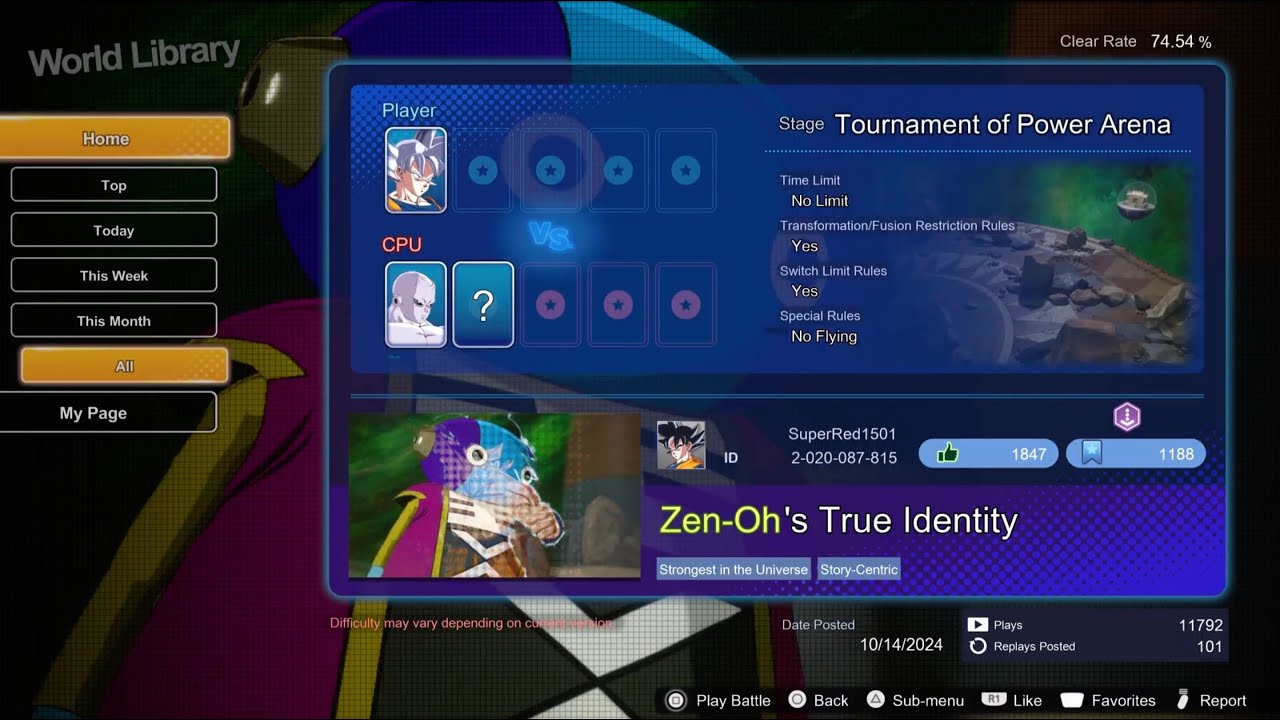 DRAGON BALL: Sparking! ZERO Custom Battle, World Library, Zeno-Oh's True Identity