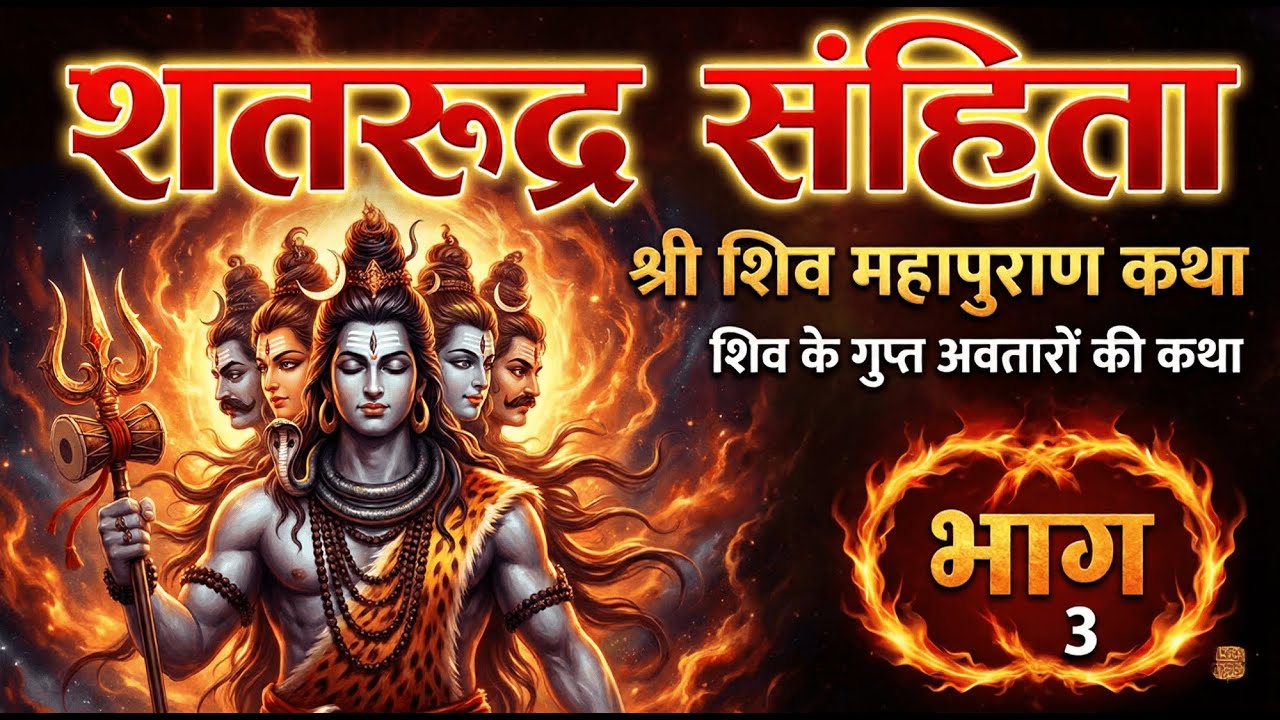 श्री शिव महापुराण कथा भाग 3 | शतरुद्र संहिता | महादेव के सभी अवतारों की गाथा | shivpuran