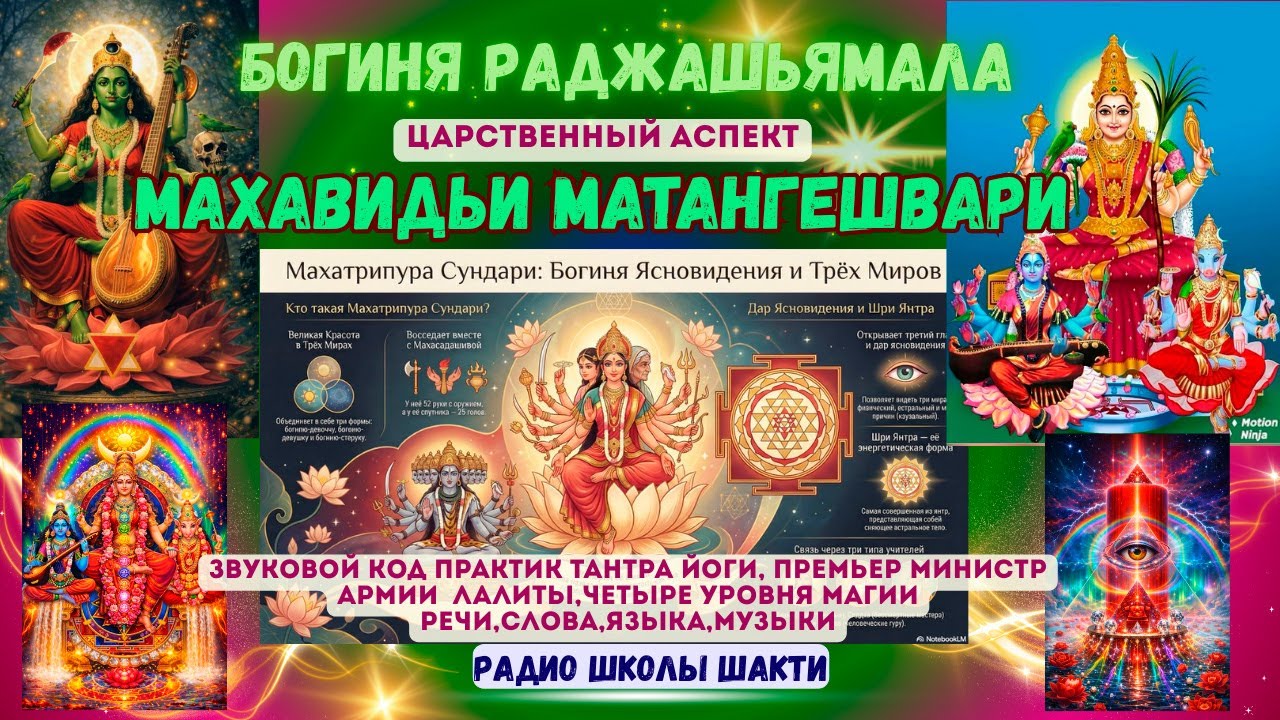 Богиня Раджашьямала царственный аспект Махавидьи Матангешвари, звуковой код практик Тантра Йоги