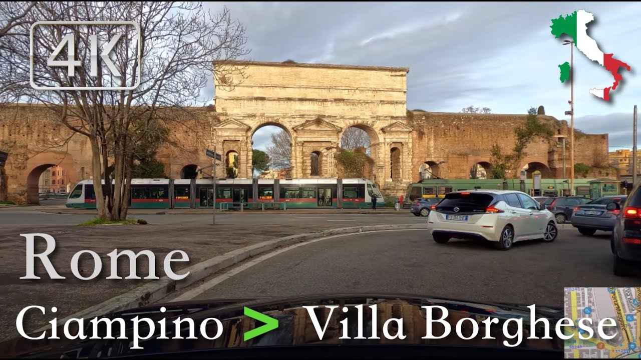 Rome | City Drive, Italy [Ciampino ⩾ Villa Borghese] December 2020 | 16:00 | ⛅