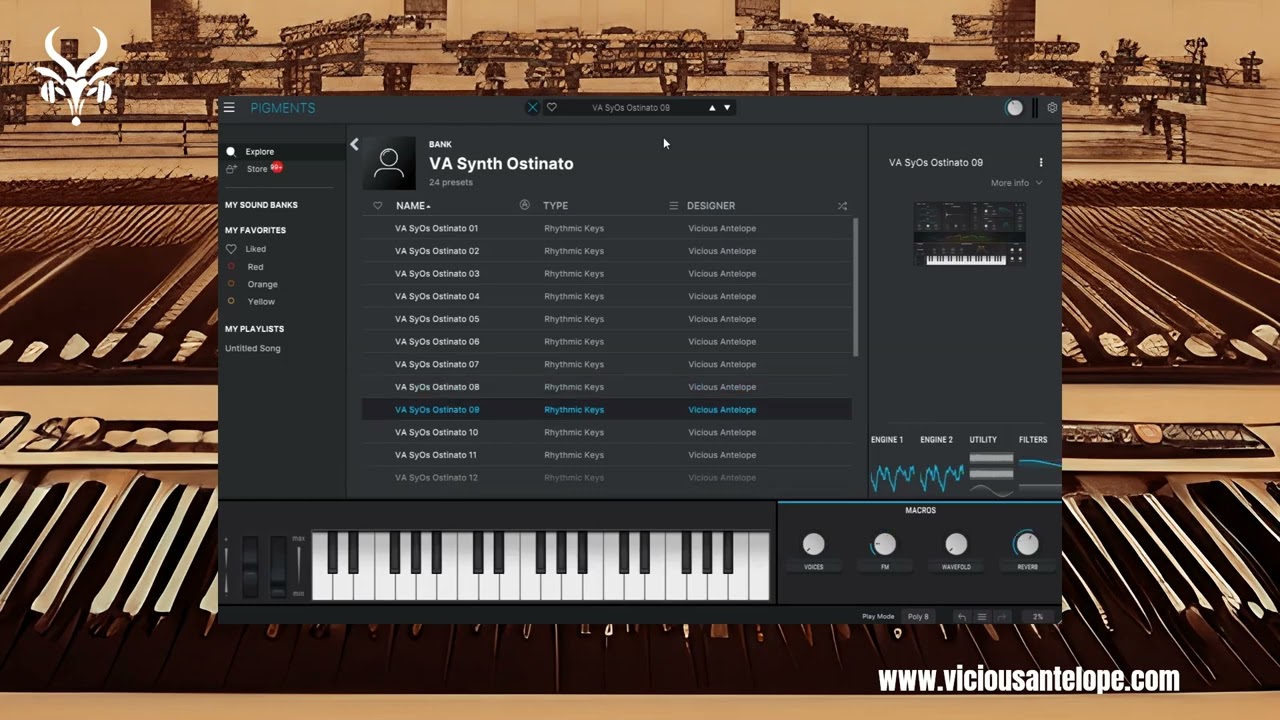 Free Pigments Presets - Synth Ostinato Patches Walkthrough - Vicious Antelope