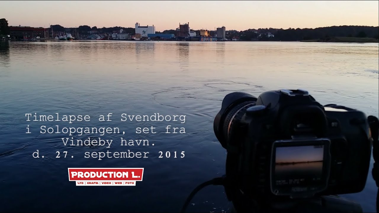 Timelapse af Svendborg i Solopgangen set fra Vindeby havn d. 27-09-2015