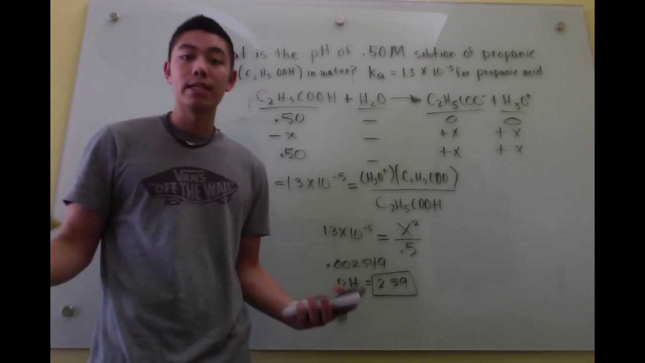 Solve for PH from Ka value