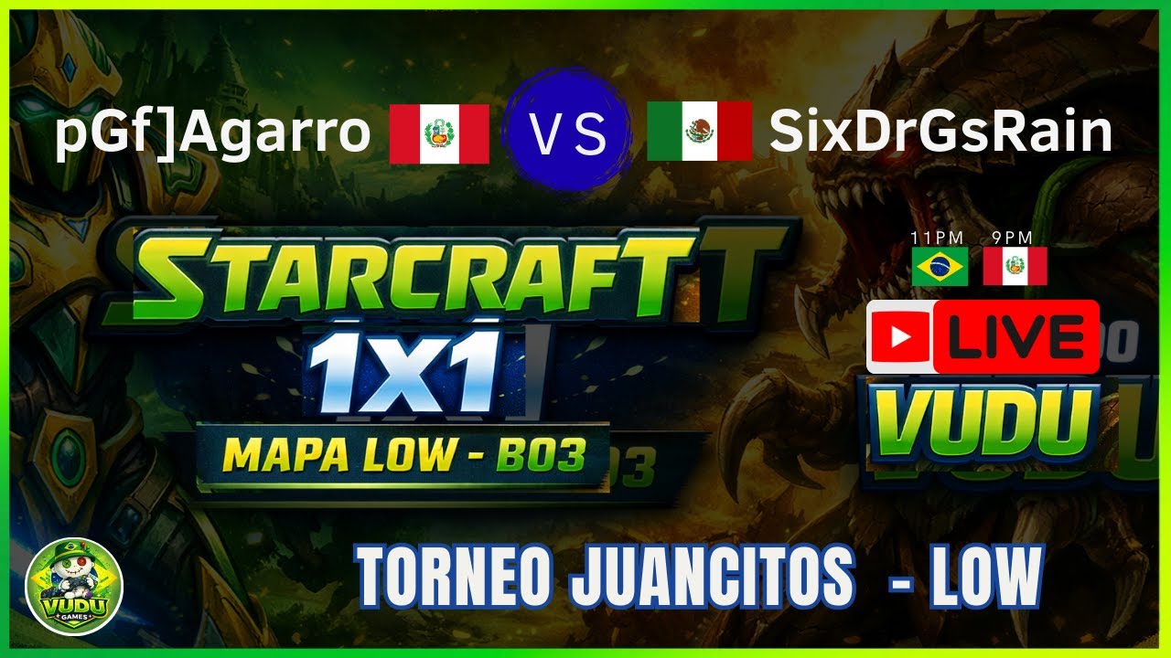 🟢 LIVE 26.01.08[ pGf]Agarro  VS  SixDrGsRain ] STARCRAFT  - 1V1 INSANO  EM  MAPA LOW