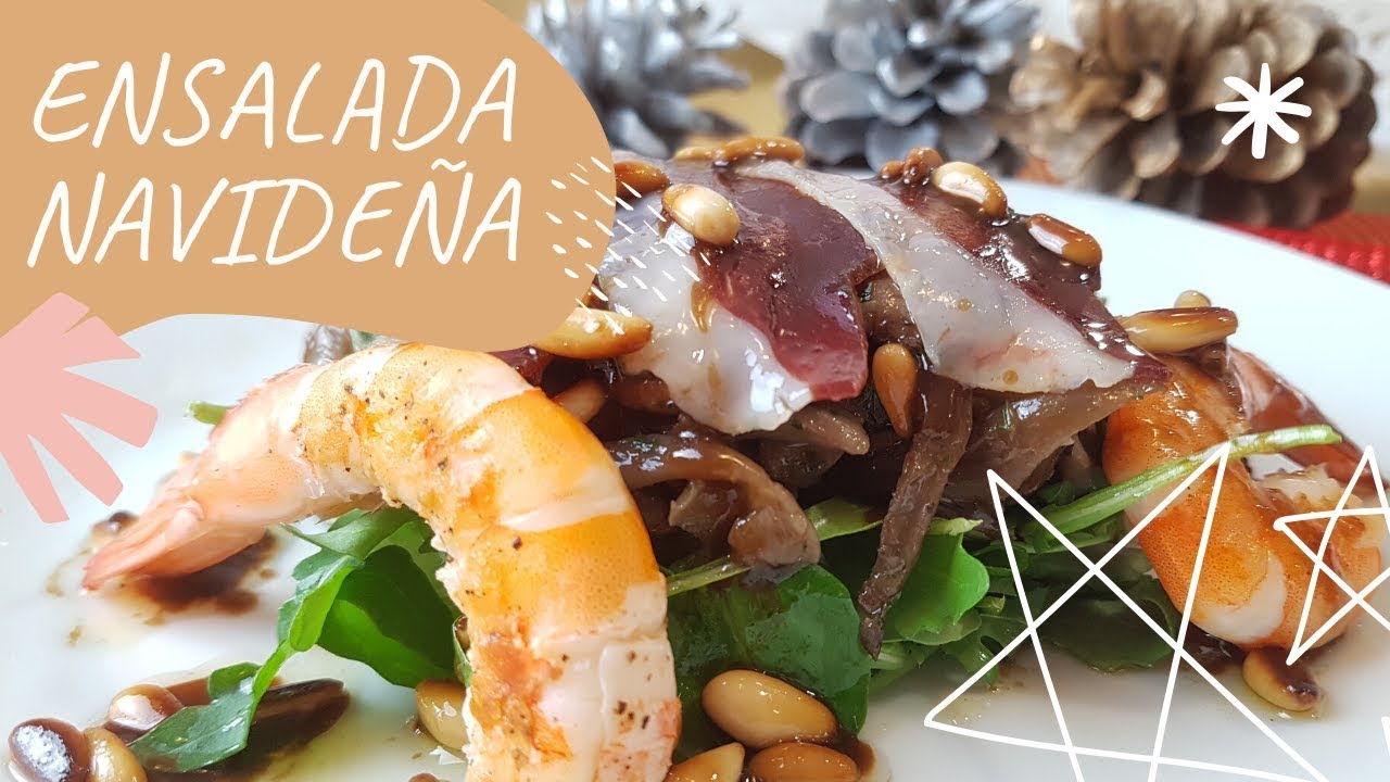 ENSALADA NAVIDEÑA JAMÓN DE PATO, SETAS Y LANGOSTINOS / MUY FÁCIL!!