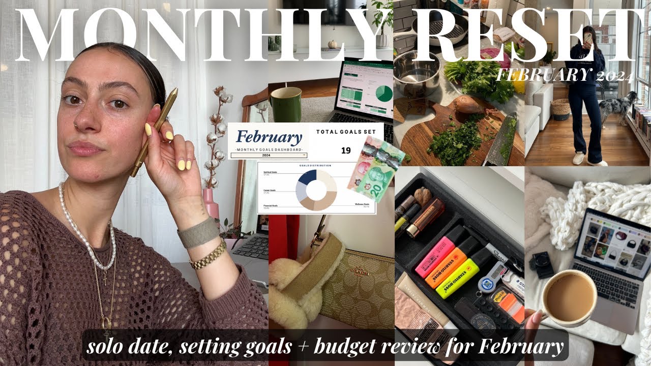 MONTHLY RESET 💻💸✅ goal setting & budgeting for a new month + solo coffee date