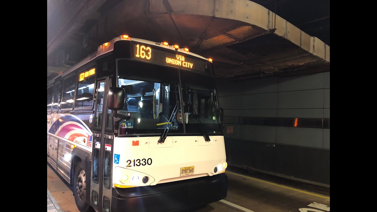 NJ Transit: On Board 2021 MCI D4500CT #21330 On Bus Route 163 To PABT Via Union City: (11/26/2021)