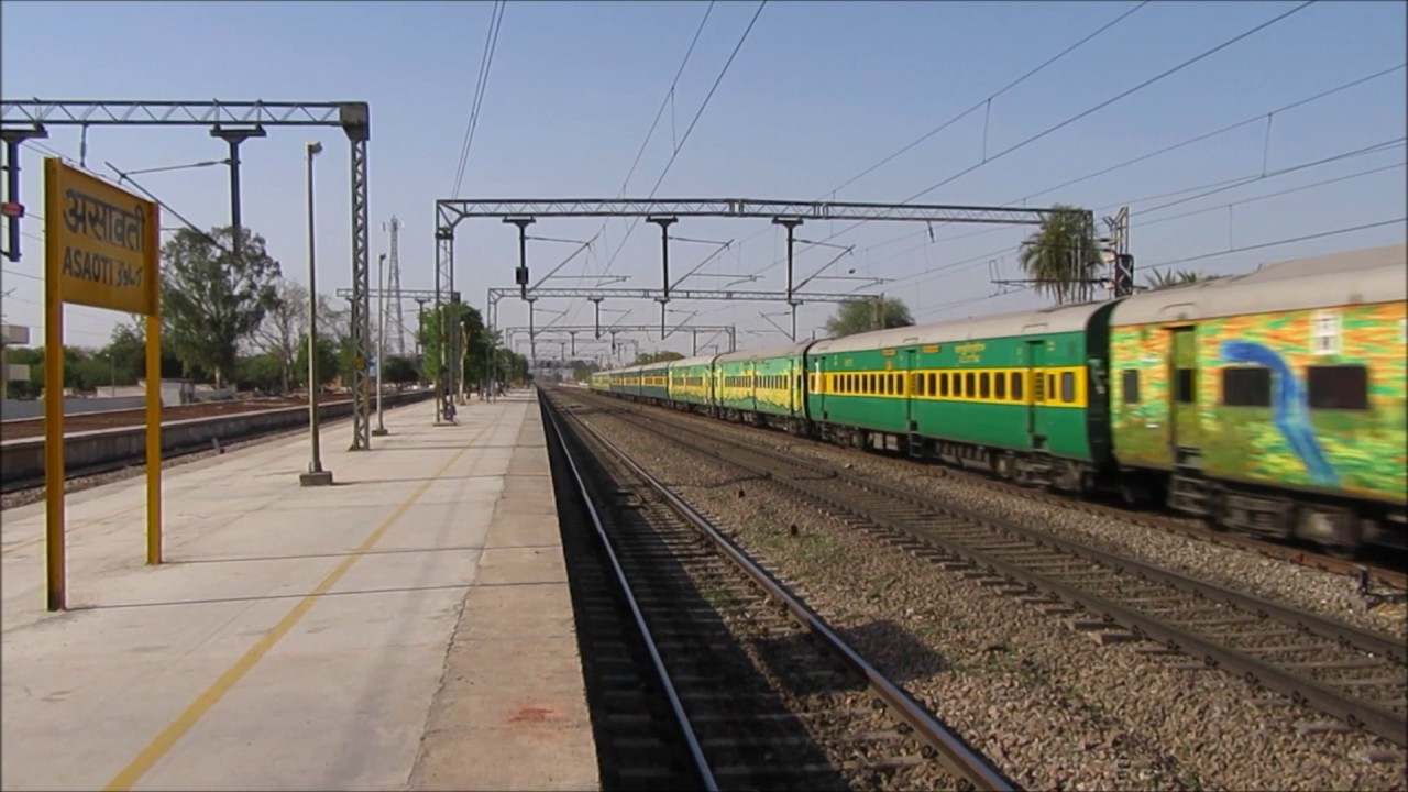 High Speed Track sound + Colorful 12248 Yuva Express shattered Asaoti with BRC WAP-5 in Lead.
