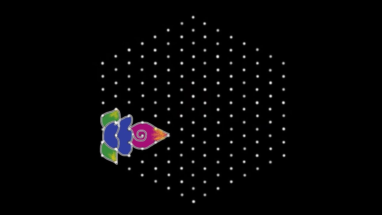 15*8 dots Rangoli /Sankranthi Chukkala Muggulu/Diwali Muggulu/Thipkyanchi rangoli/dasara rangoli 